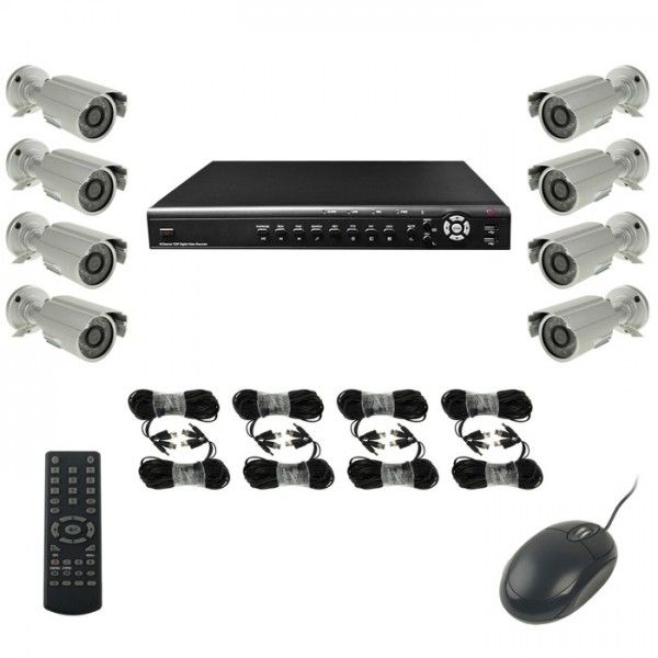 Kit vid&eacute;osurveillance enregistreur 8 cam&eacute;ras IP Sony 1/3 420 TVL 1 To